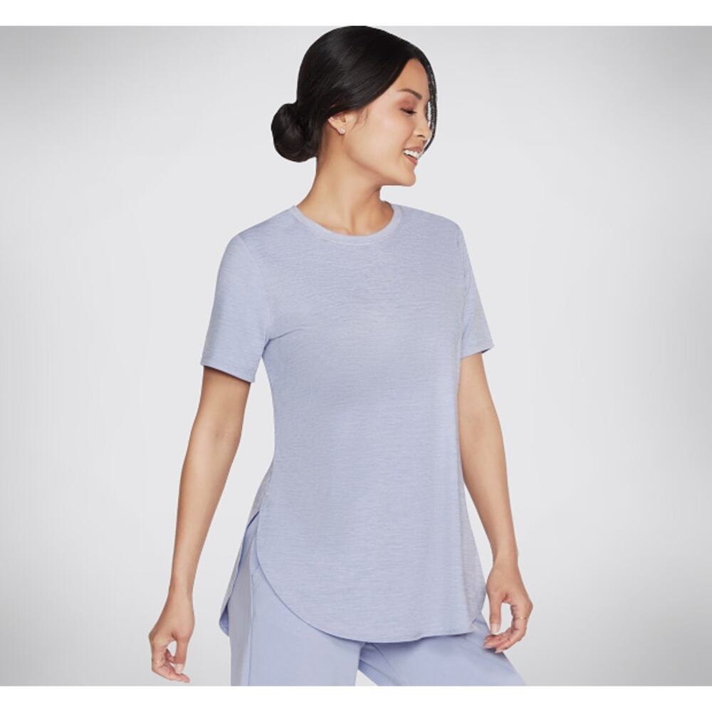 SKECHERS Women's GO DRI Swift Tunic Tee Small Light Purple Short Sleeve NWT